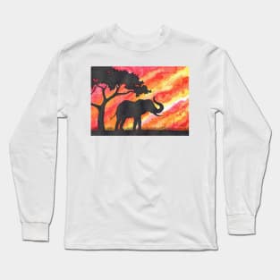 Elephant Watercolour Long Sleeve T-Shirt